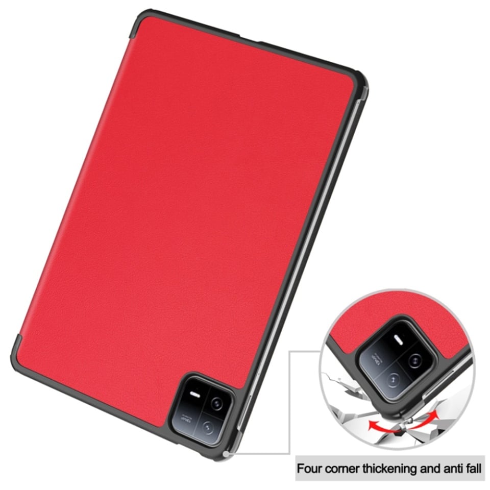Husa tableta pentru Xiaomi Pad 6 / Pad 6 Pro, SKYDDAR INNOVATION, cu suport Multi-Unghi si functie Sleep/Wake, FoldPro, Rosu, set cu sticker - 3 | YEO