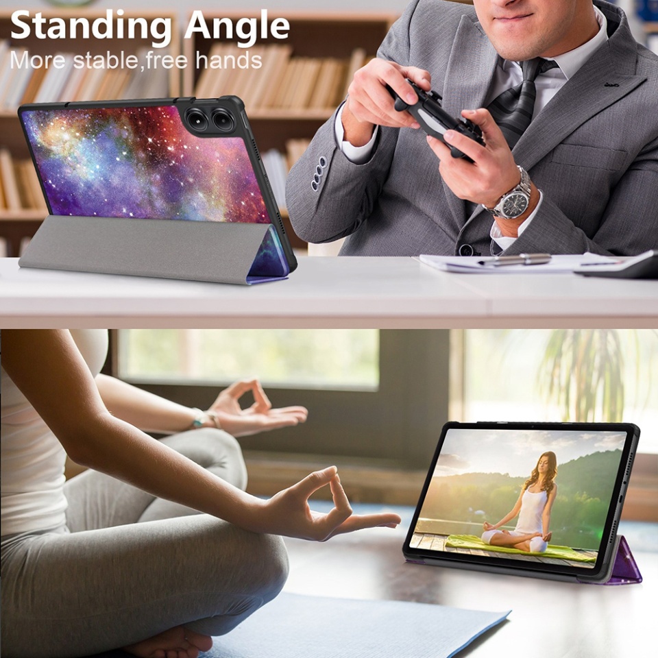 Husa tableta pentru Xiaomi Redmi Pad Pro / Poco Pad cu suport Multi-Unghi și functie Sleep/Wake, SKYDDAR FoldVision - Galaxy - 1 | YEO