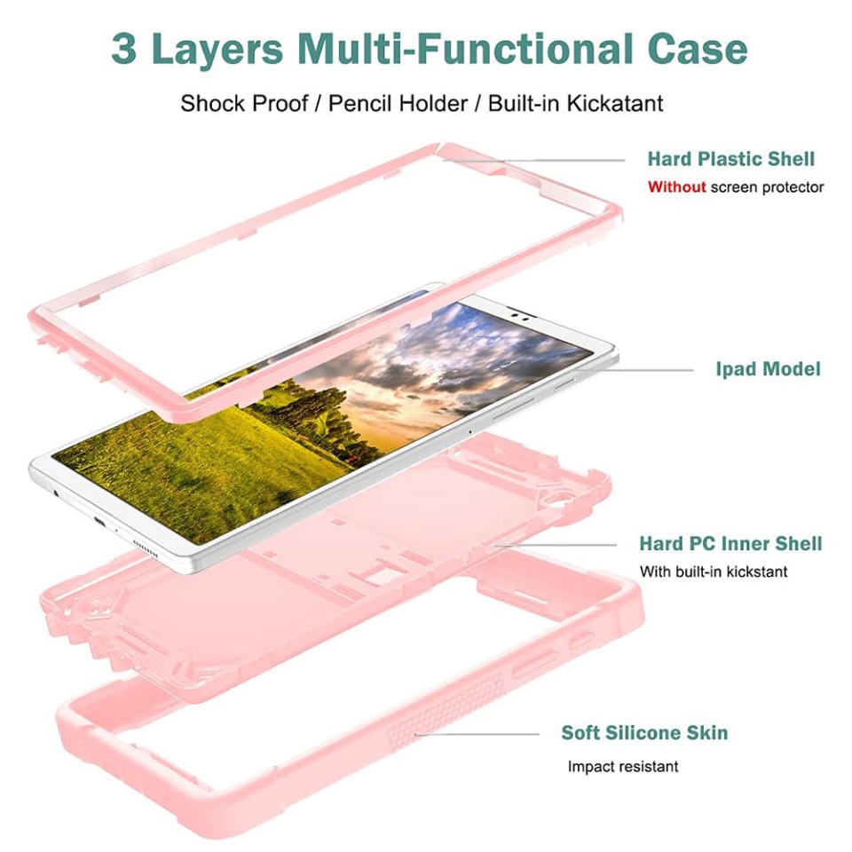 Husa tableta Samsung Galaxy Tab A7 10.4 (2020 / 2022), Ideala pentru Utilizare Zilnica, Antisoc si Anti-zgarieturi, SKDR TabArmor - Roz - 2 | YEO