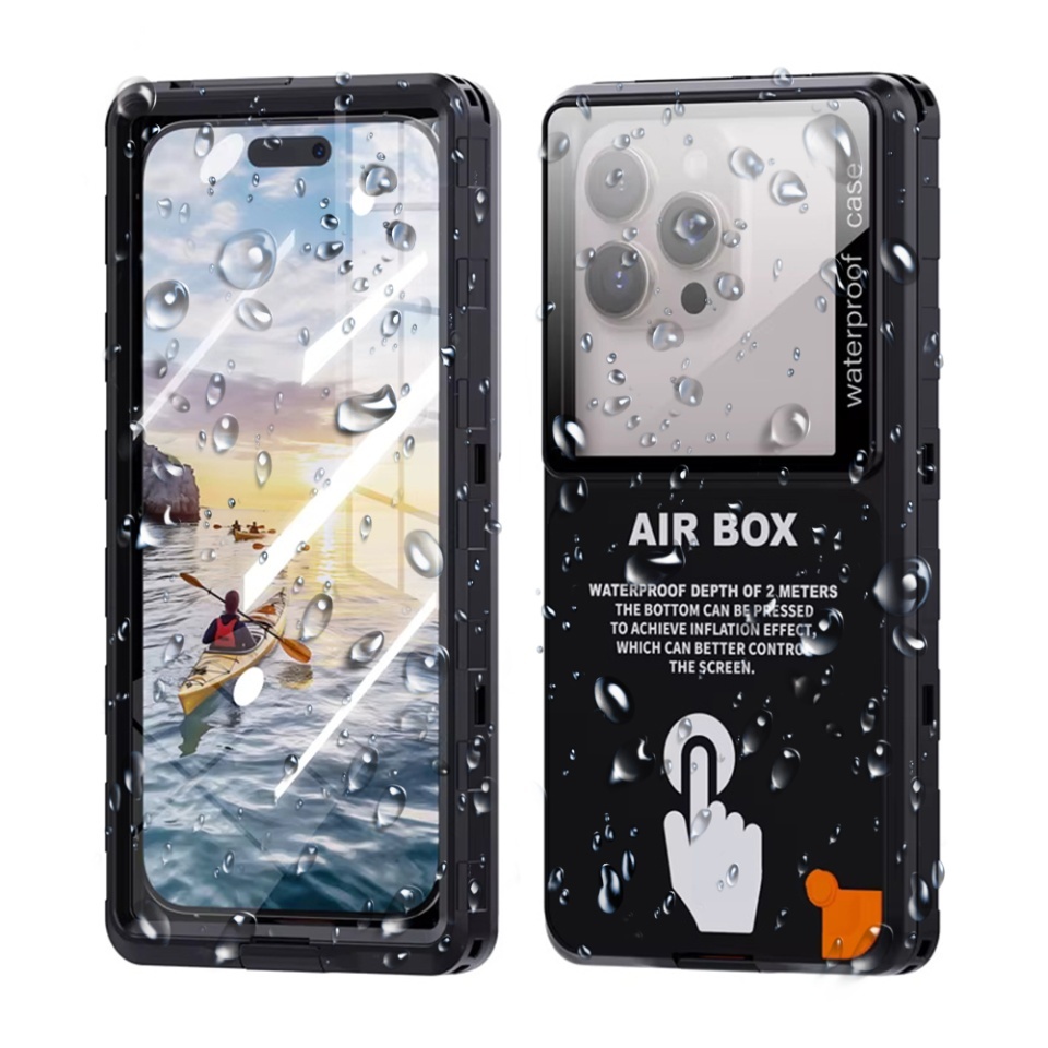 Husa Telefon Impermeabila Universala până la 6.9 inch, ShellBox AirBox IP68, Negru