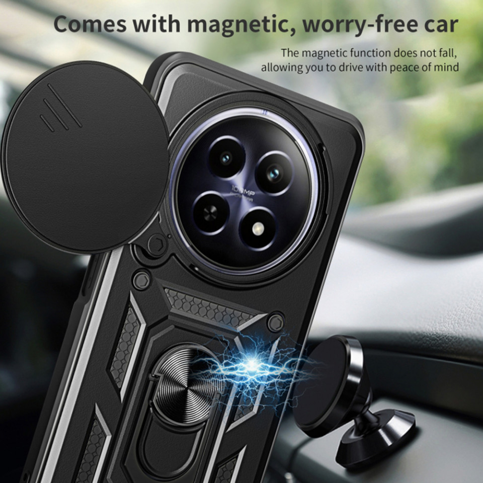 Husa Xiaomi 14 Ultra cu inel magnetic si protectie camera Skyddar CamShield - Negru - 1 | YEO