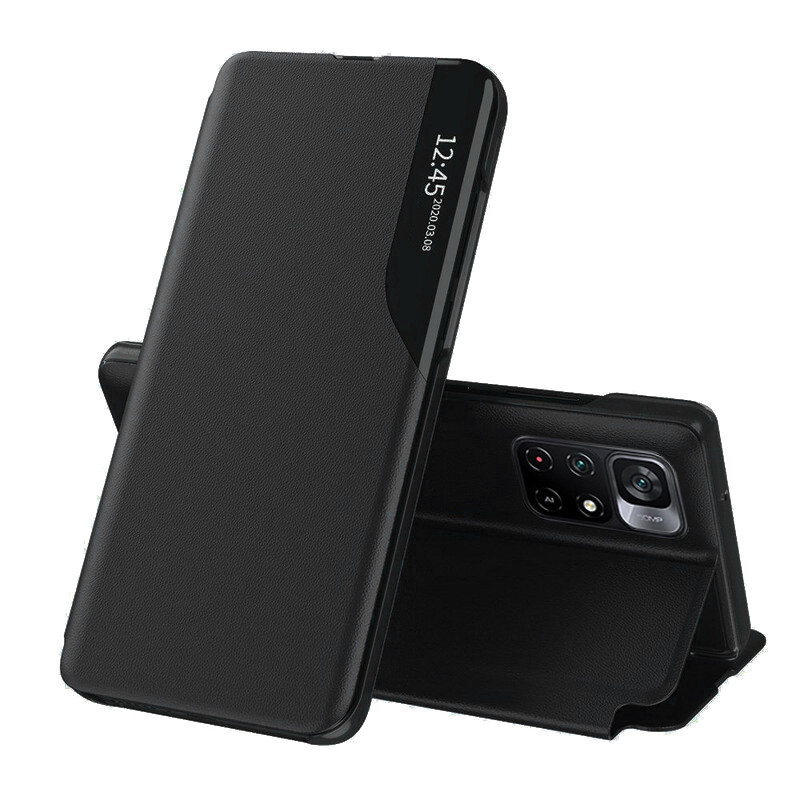 Husa Xiaomi Poco M4 Pro 5G tip carte, Techsuit eFold - Negru