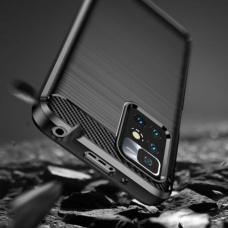 Husa Xiaomi Redmi 10 din silicon, Slim, cu textura Fibra Carbon - Negru - 3 | YEO