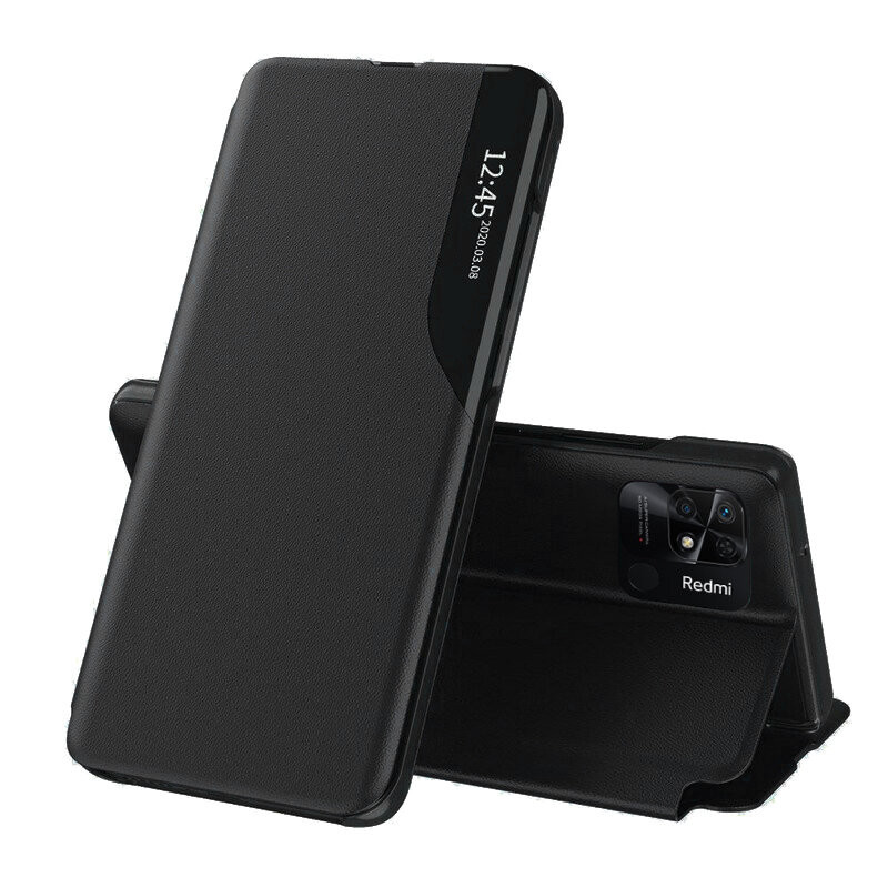 Husa Xiaomi Redmi 10C tip carte, Techsuit eFold - Negru - 1 | YEO