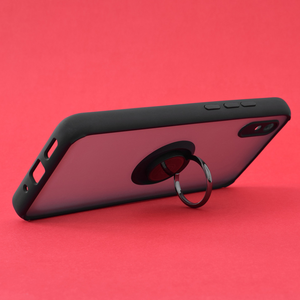 Husă Xiaomi Redmi 9A / Redmi 9AT SKYDDAR Glinth+ cu Inel Rotativ 360°, Compatibilitate Magnetică, Absorbție Șocuri, Design Subțire și Elegant - Negru - 1 | YEO