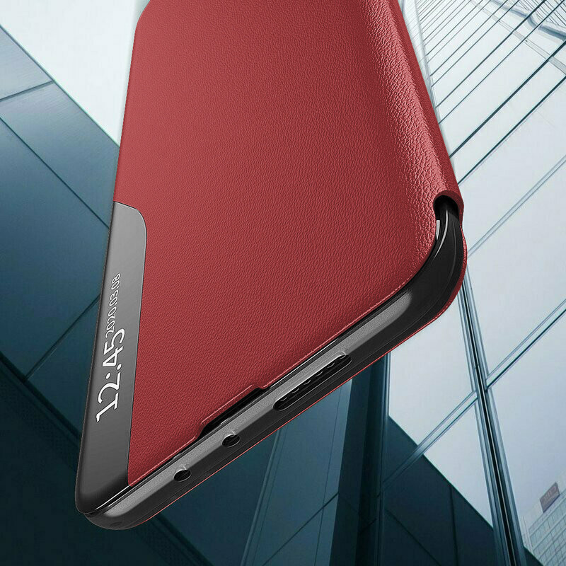 Husa Xiaomi Redmi Note 10 5G tip carte, Techsuit eFold - Rosu - 3 | YEO