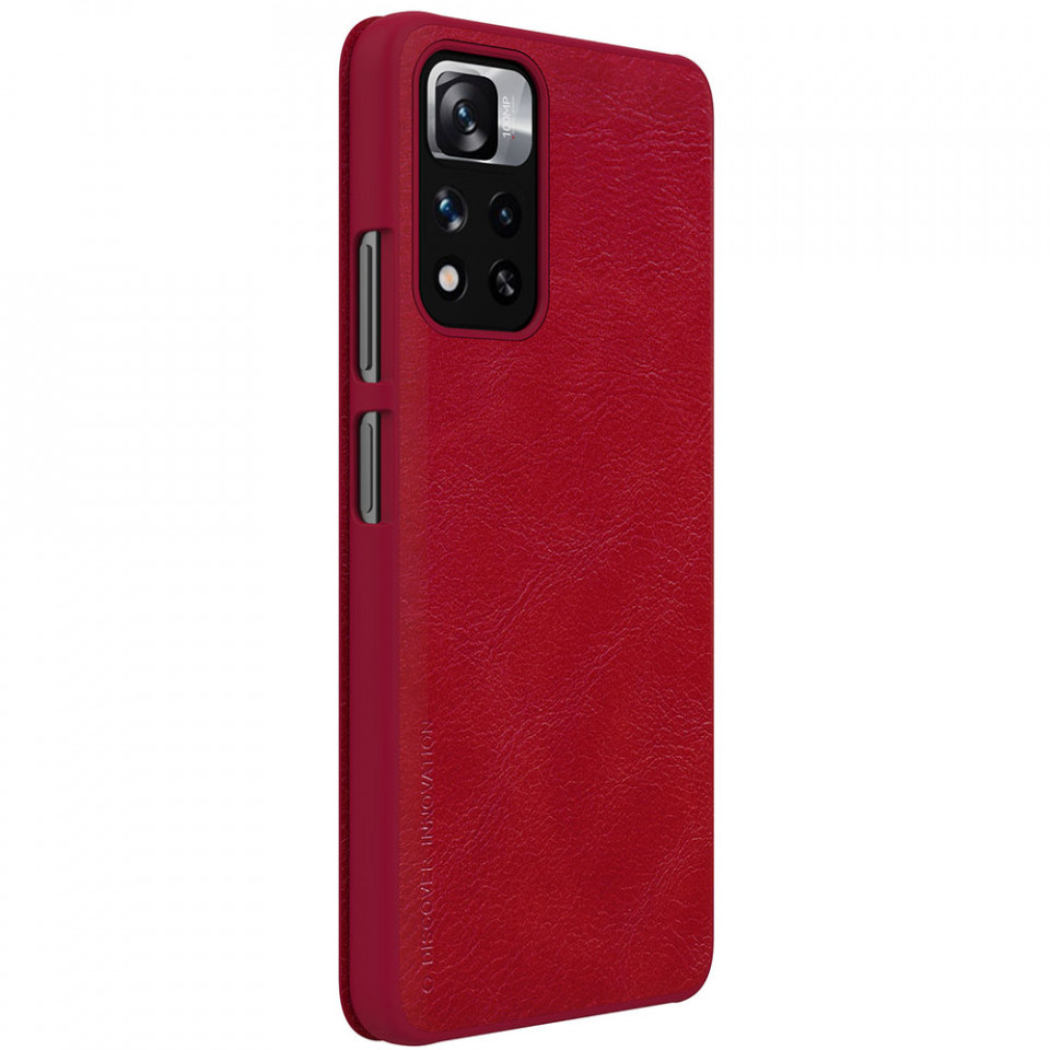 Husa Xiaomi Redmi Note 11 Pro+ 5G, Qin Leather Case, Nillkin - Rosu - 3 | YEO