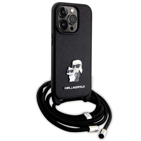 Huse pentru iPhone 14 Pro, Karl Lagerfeld, Saffiano Crossbody, Negru - 3 | YEO