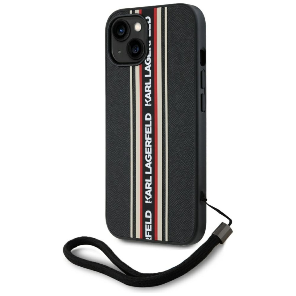 Huse pentru iPhone 15, Karl Lagerfeld, Saffiano Athleisure, Rosu