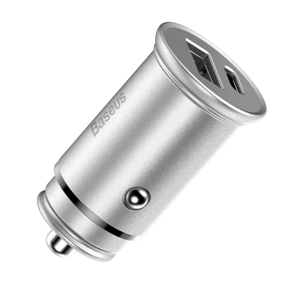 Incarcator Auto Rapid Baseus CCALL, 30W, Carcasa Metalica, Argintiu - 3 | YEO