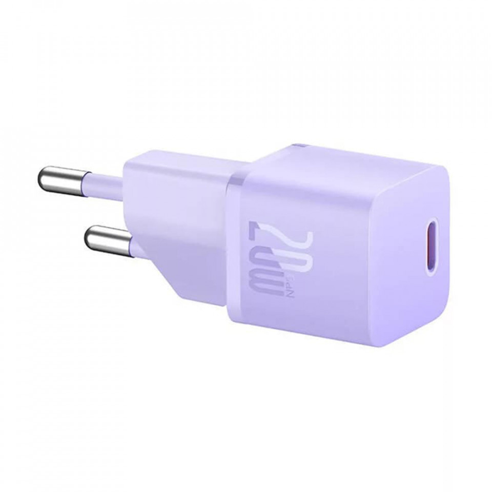 Incarcator Type-C, Fast Charging, GaN, 20W - Baseus (CCGN050105) - Purple - 1 | YEO