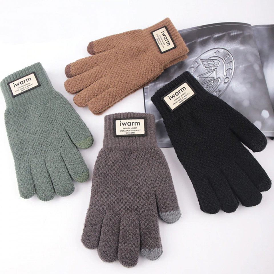 Manusi Tocuhscreen din lana, unisex, iWarm ST0007 - Gri - 4 | YEO