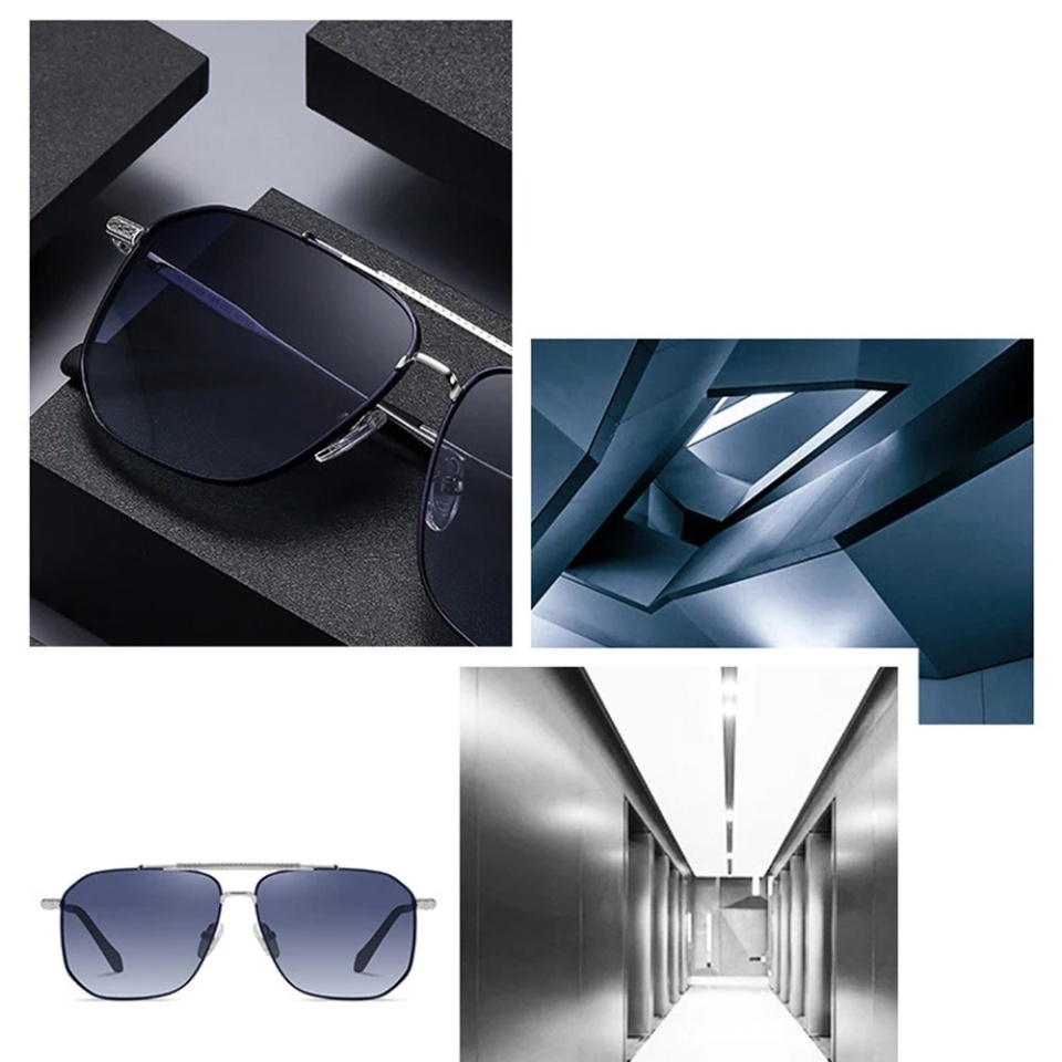 Ochelari de soare barbati, Aviator, Polarizati, Skyddar 8538, Verde;auriu - 3 | YEO