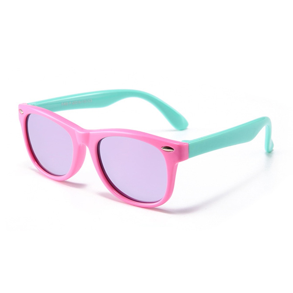 Ochelari de soare copii 3-8 Ani, Protectie UV, Polarizati, Skyddar Kido D802 - Roz Verde