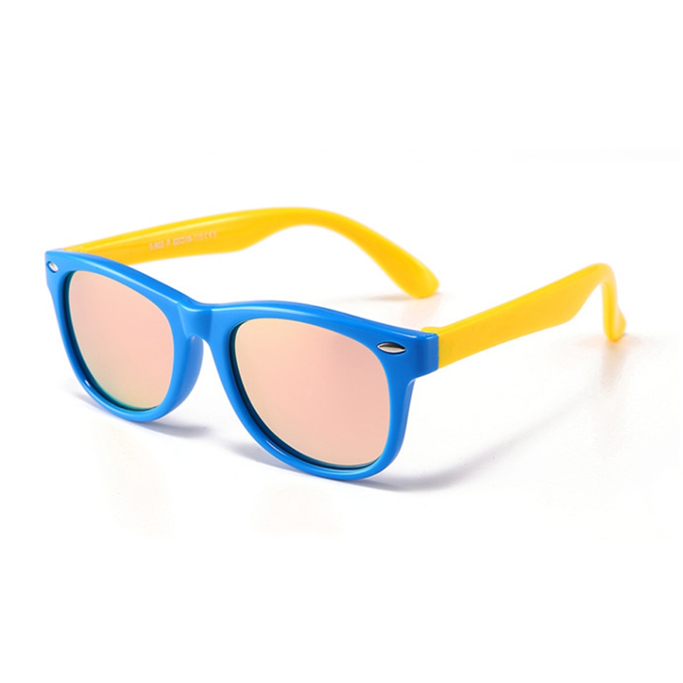 Ochelari de soare copii 3-8 Ani, Protectie UV, Polarizati, Skyddar Kido D802 - Roz Albastru
