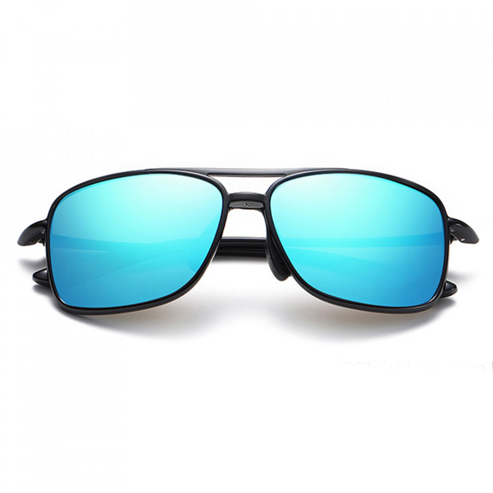 Ochelari soare barbati cu protectie UV (MM99), Techsuit - Bright Black / Ice BLue - 1 | YEO