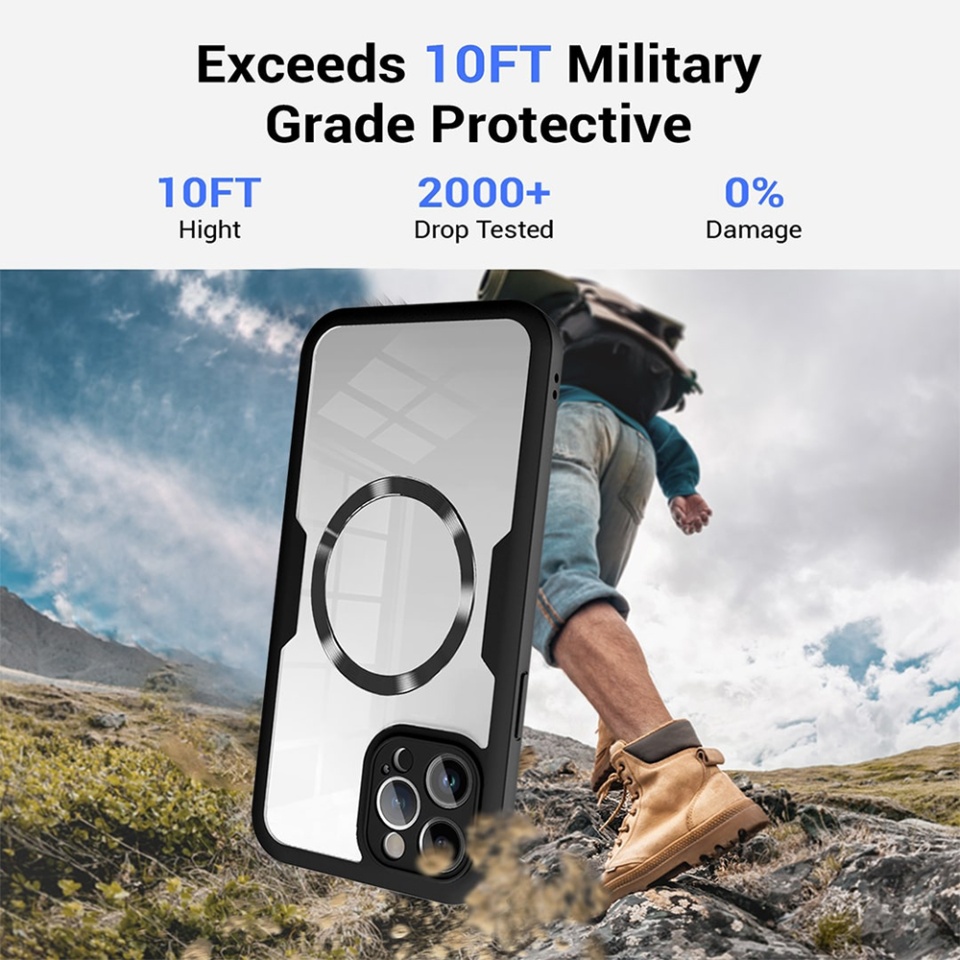 [Pachet 360°] Husa + Folie iPhone 13 Pro Max MagSafe, SKDR ColorShield 360° - Roz - 2 | YEO