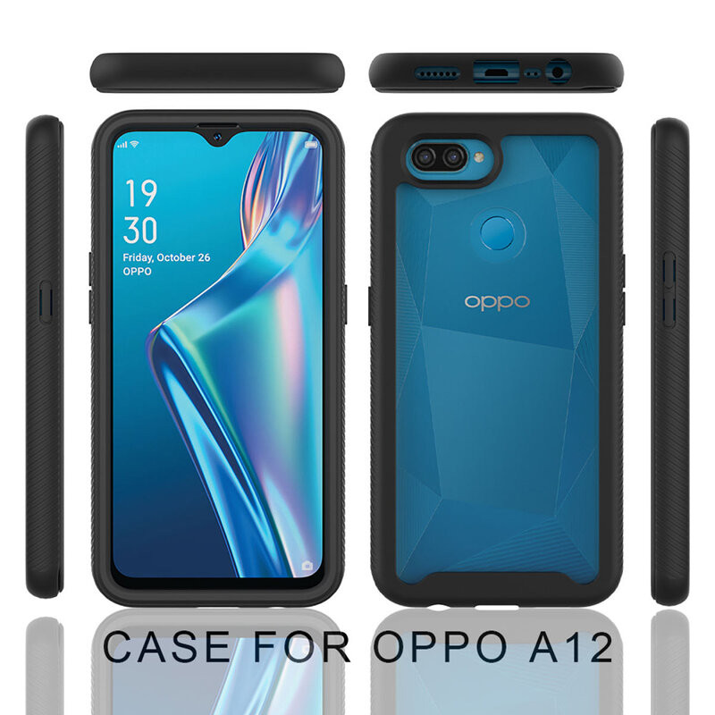 [Pachet 360°] Husa + Folie OPPO A12, Techsuit Defense - Negru - 1 | YEO