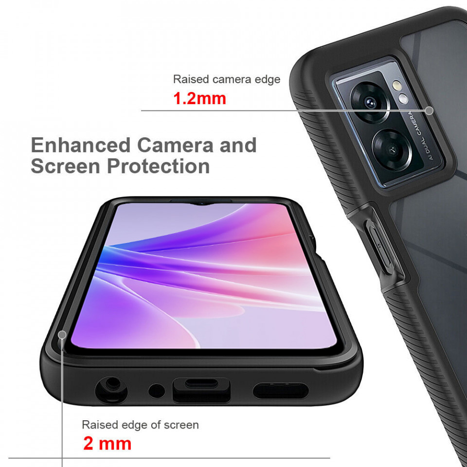 [Pachet 360°] Husa + Folie OPPO A77 5G, Techsuit Defense - Negru - 1 | YEO