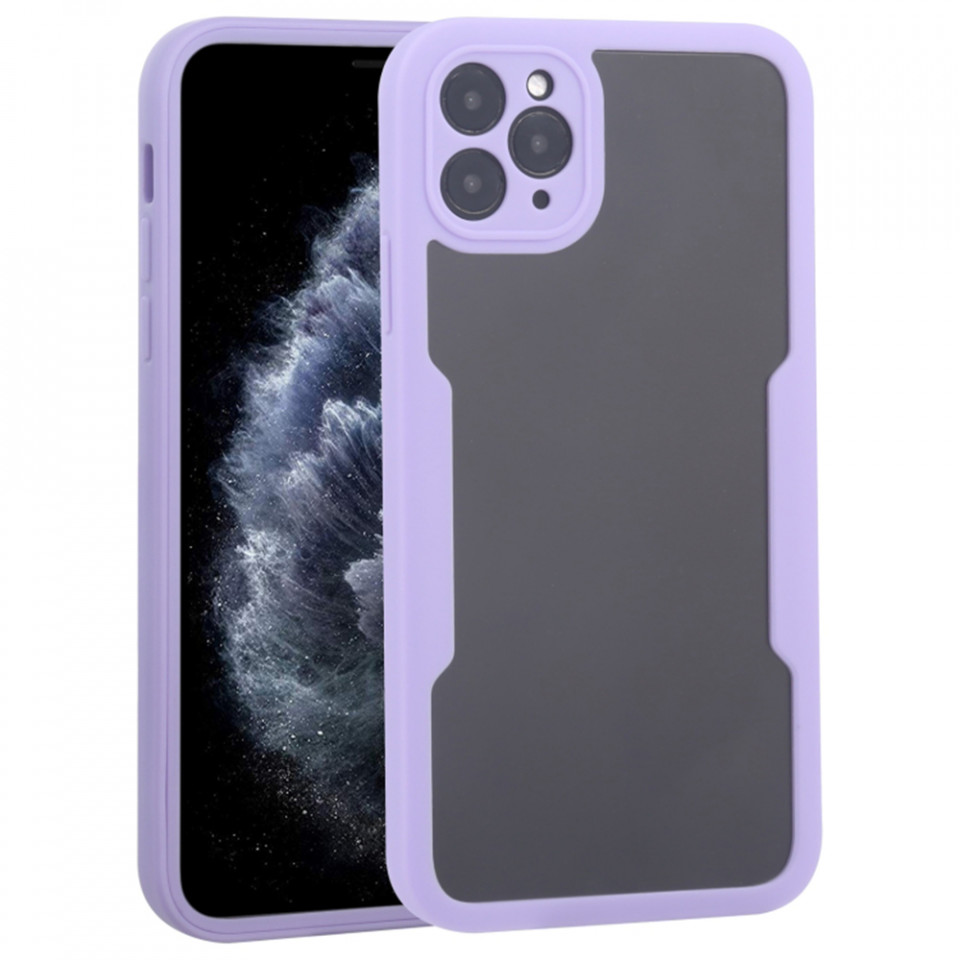 [Pachet 360°] Husa + Folie pentru iPhone 11 Pro Max, SKDR ColorShield 360° - Mov