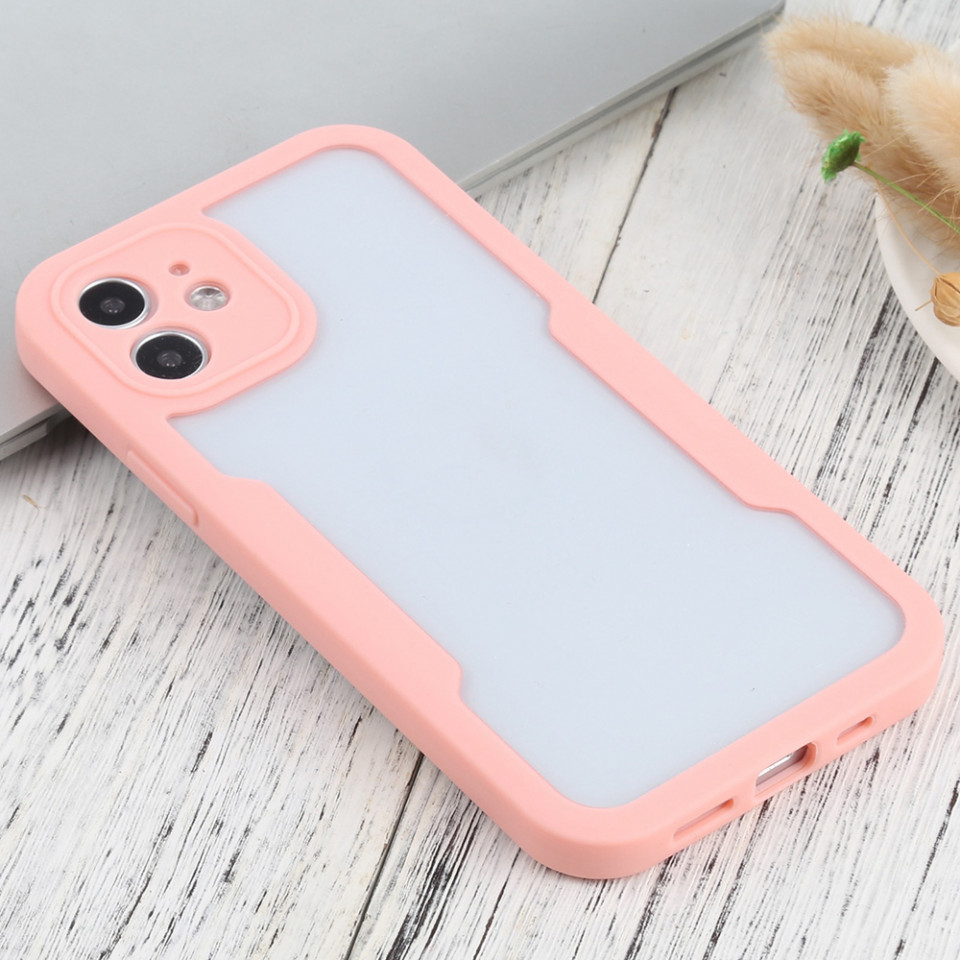 [Pachet 360°] Husa + Folie pentru iPhone 12, SKDR ColorShield 360° - Roz - 1 | YEO