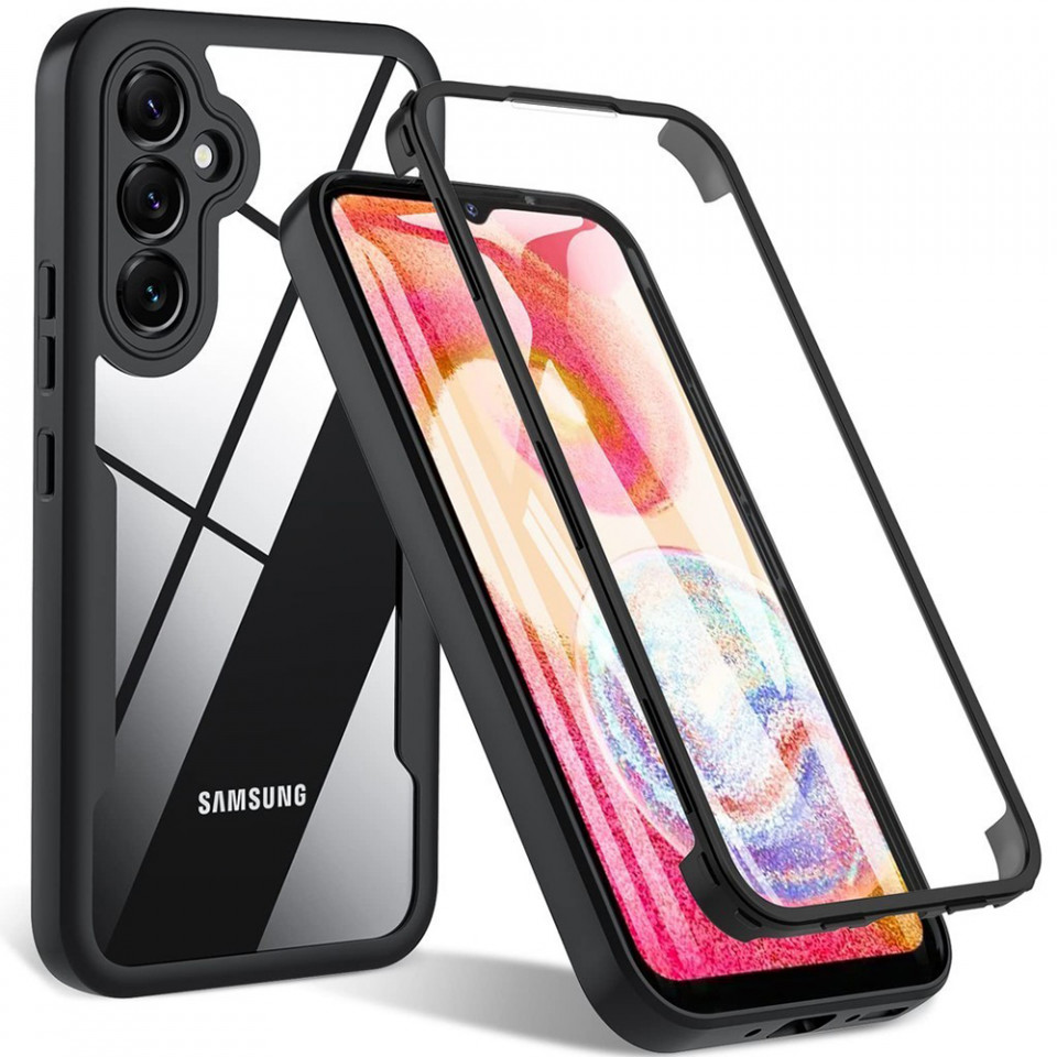 [Pachet 360°] Husa + Folie pentru Samsung Galaxy S24, SKDR ColorShield 360° - Negru
