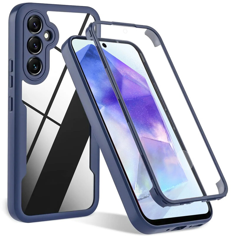 [Pachet 360°] Husa + Folie Samsung Galaxy A36 5G, SKDR ColorShield 360° - Albastru
