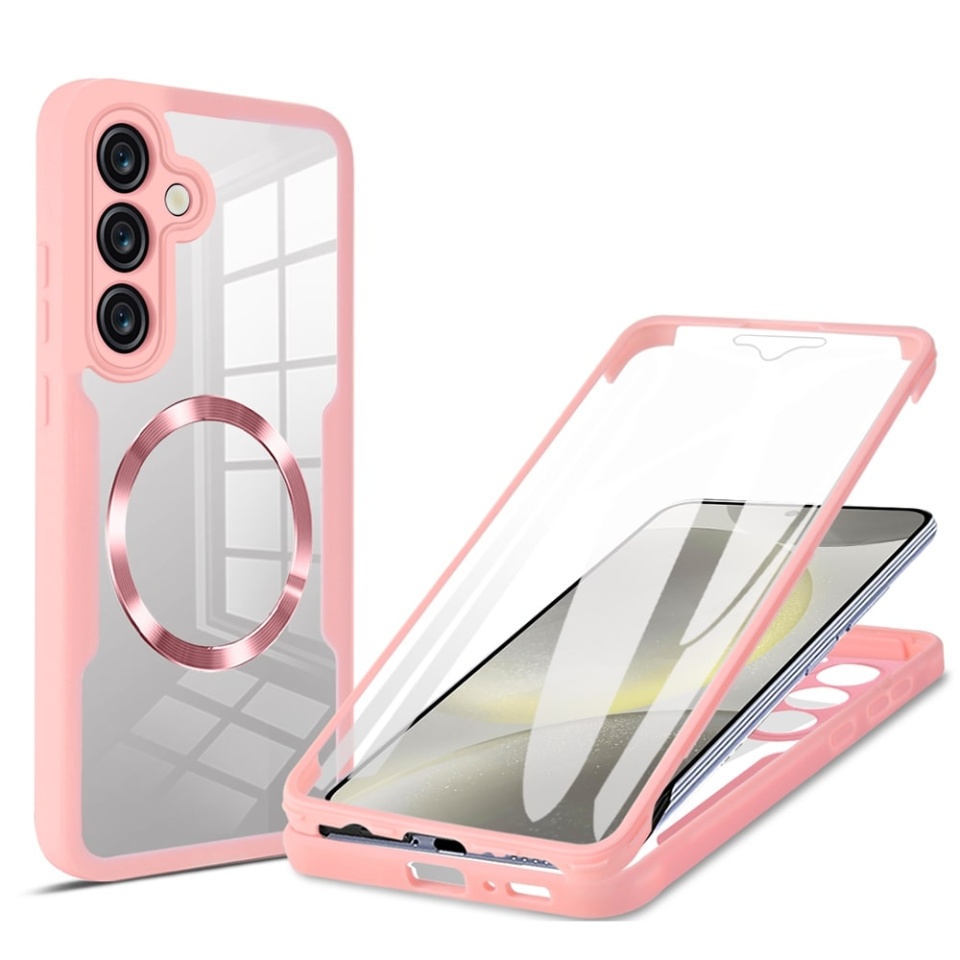 [Pachet 360°] Husa + Folie Samsung Galaxy S24 Plus MagSafe, SKDR ColorShield 360° - Roz