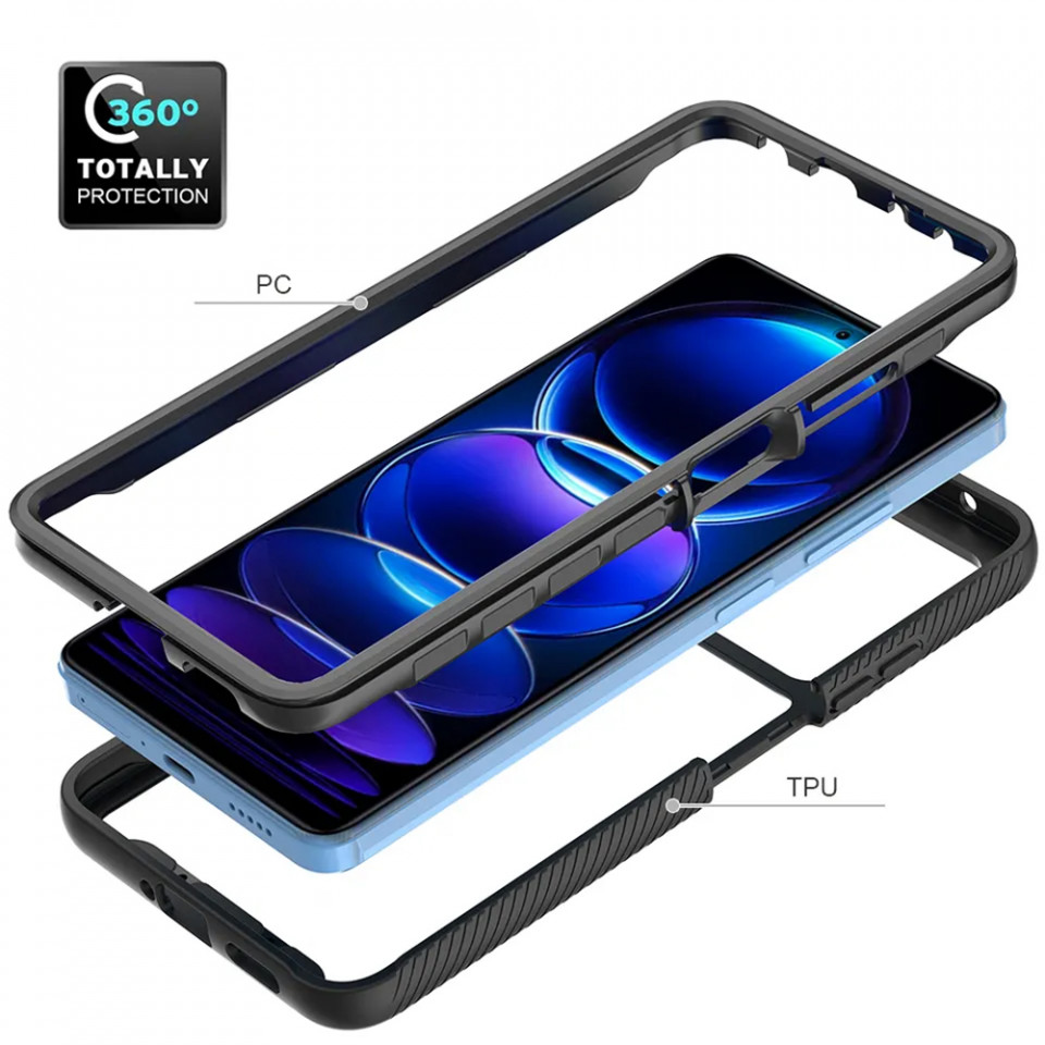 [Pachet 360°] Husa + Folie Xiaomi Redmi Note 13 5G anti soc, Techsuit Defense - Negru - 3 | YEO