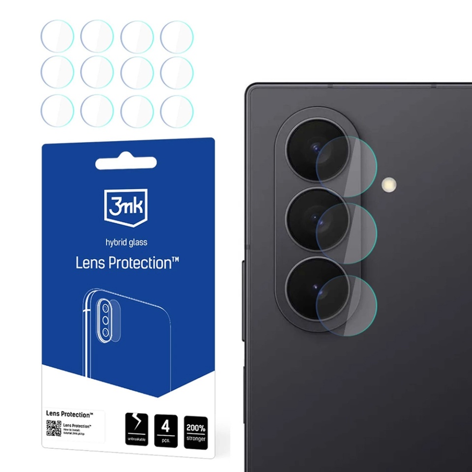 [Pachet 4x] Folie camera pentru Samsung Galaxy Z Fold7, 3mk Lens Protection, Transparenta