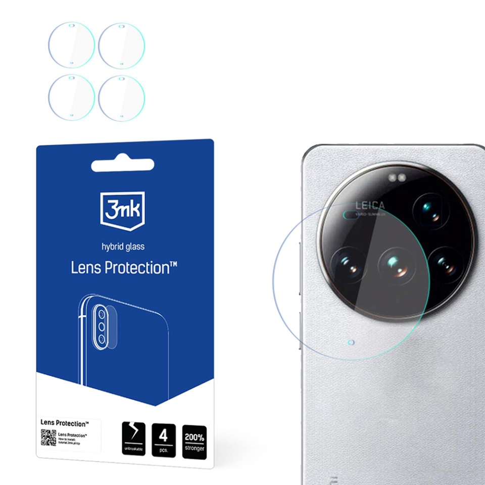 [Pachet 4x] Folie camera pentru Xiaomi 15 Ultra, 3mk Lens Protection, Transparenta