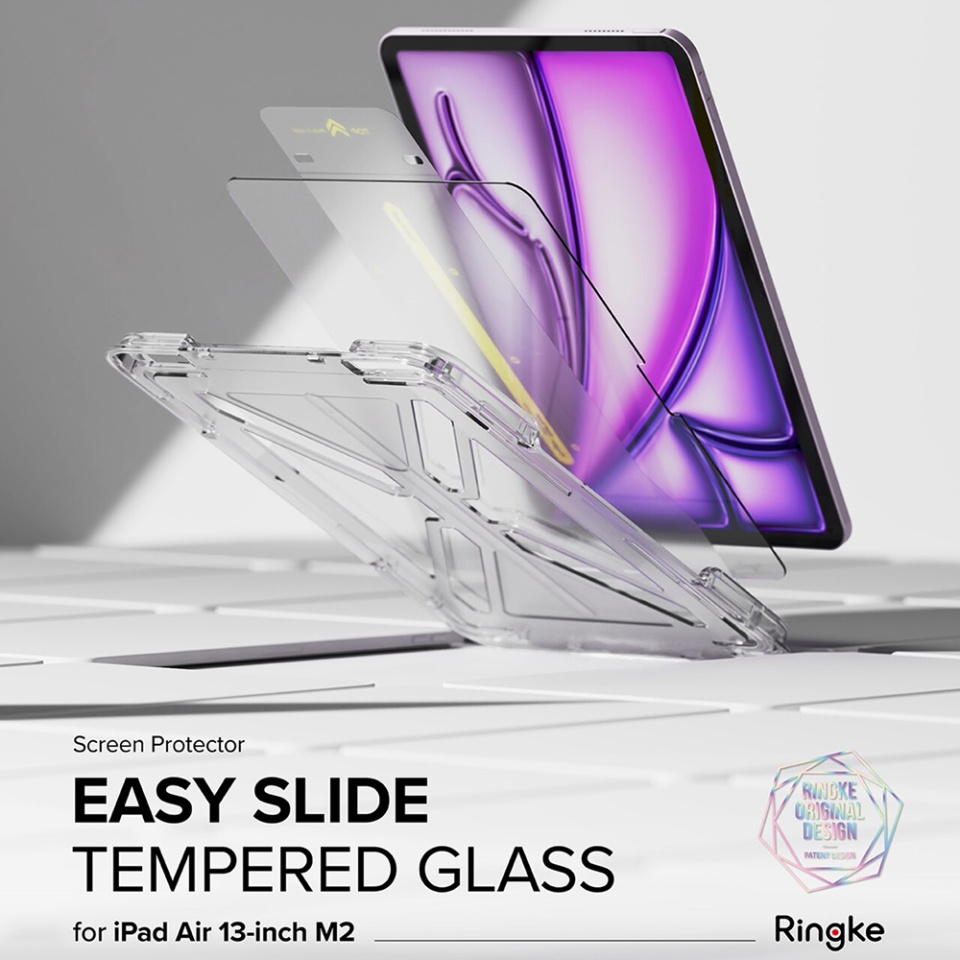 [Pachet x2] Folie sticla iPad Air 13 (2024), Claritate si Protectie Maxima, Strat Oleofobic Anti-Amprenta, Ringke Easy Slide - Transparenta - 2 | YEO
