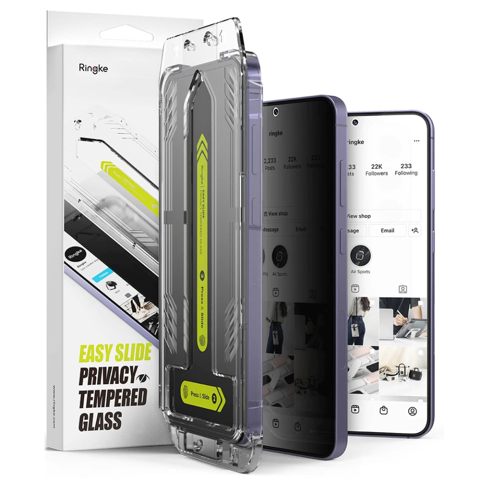 [Pachet x2] Folie sticla Samsung Galaxy S24 Plus, Claritate si Protectie Maxima, Strat Oleofobic Anti-Amprenta, Ringke Easy Slide - Transparenta