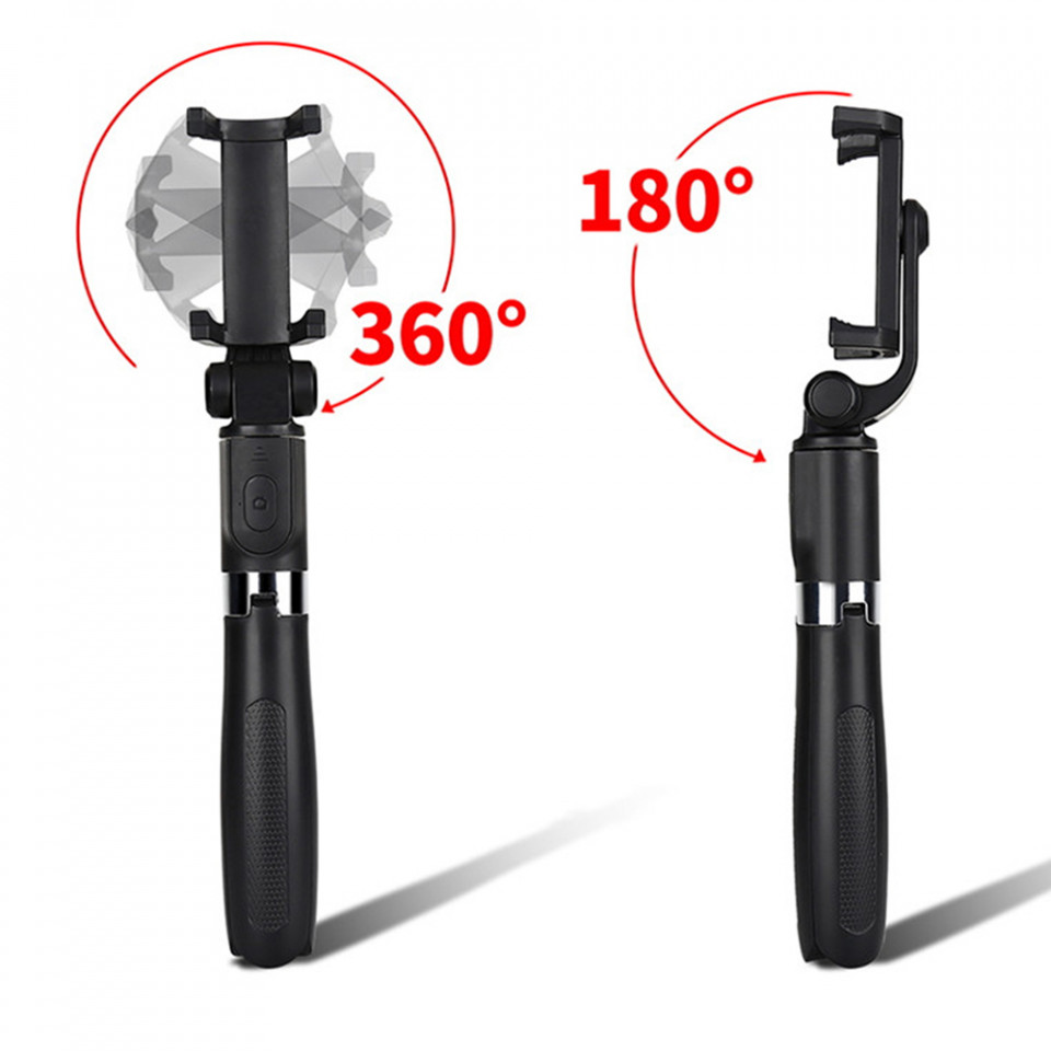 Selfie Stick extensibil cu Trepied si Telecomanda, 70cm, Skyddar Self (SK01) - Negru - 3 | YEO