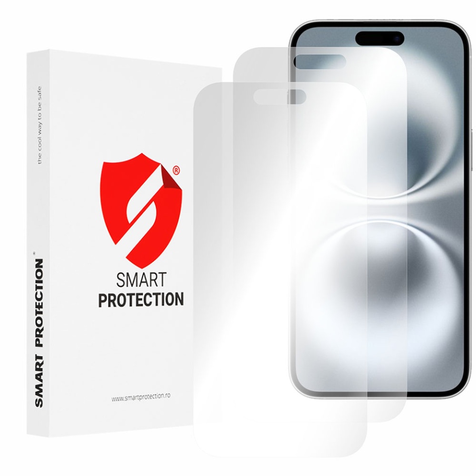 [SET 2x] Folie de protectie iPhone 16 Plus, Premium Classic, Smart Protection, Transparent