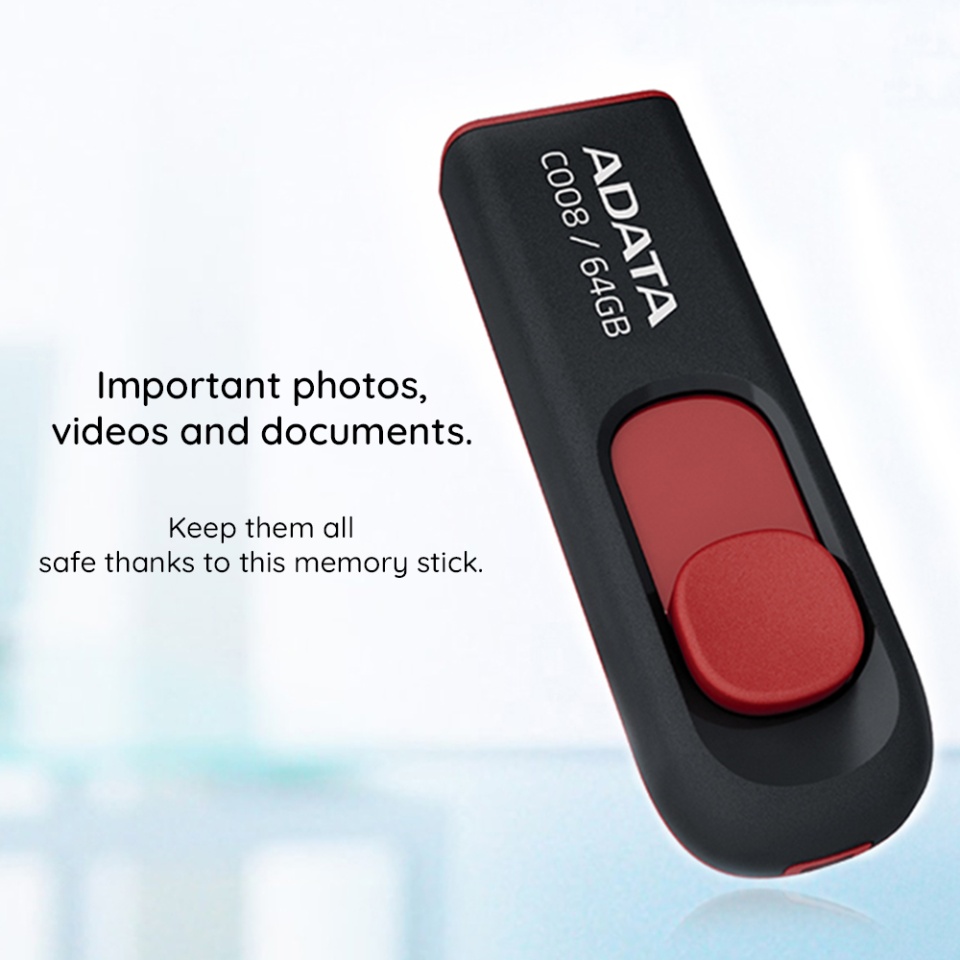 Stick de Memorie USB 2.0 FlashDrive, 32GB, Adata, AC008, Negru - 2 | YEO
