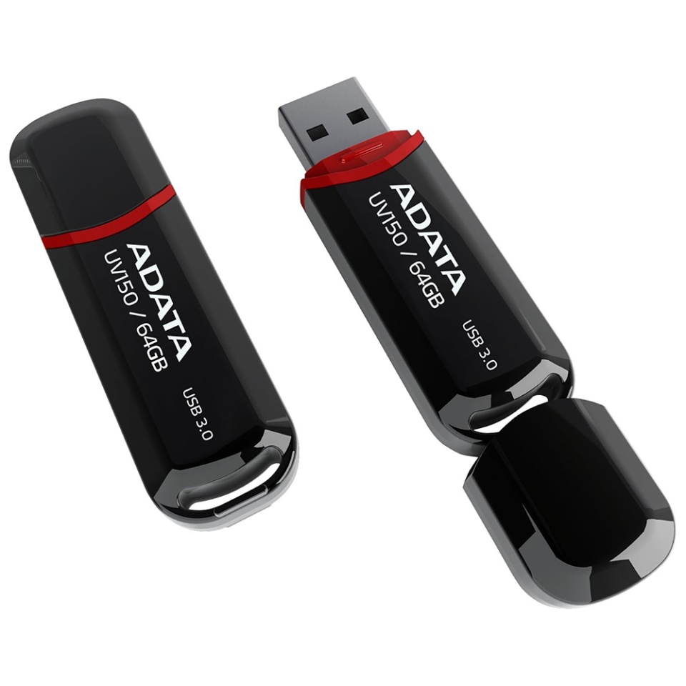 Stick USB ADATA UV150 64G, USB 3.2, Transfer Rapid, Negru - 1 | YEO