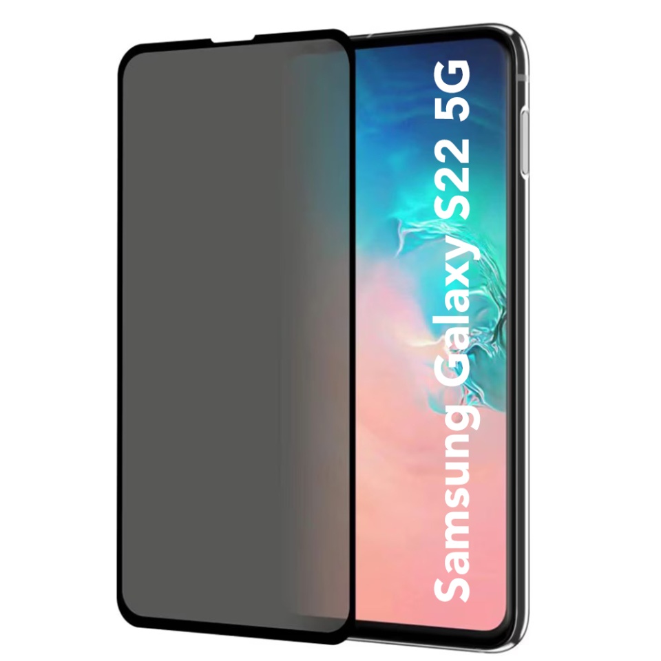 Sticla pentru Samsung Galaxy S22 5G / Galaxy S23, Anti-spy Ultra HD, Protectie 9H, Montare Simplă, SKYDDAR 111D Privacy - Black Frame