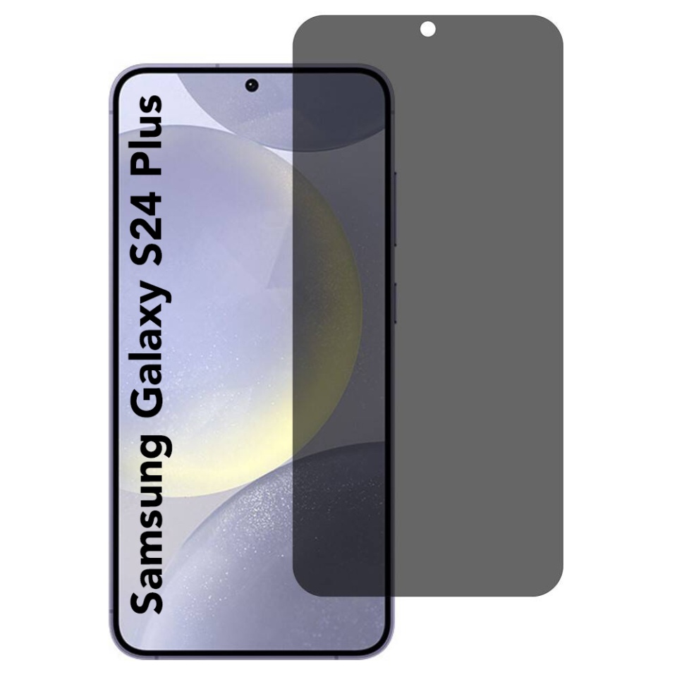 Sticla pentru Samsung Galaxy S24 Plus, Anti-spy Ultra HD, Protectie 9H, Montare Simplă, SKYDDAR 111D Privacy - Black Frame