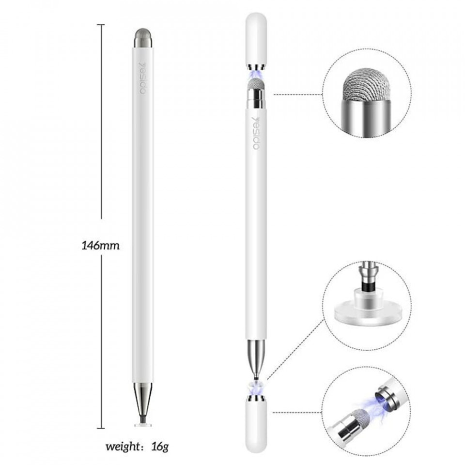 Stylus Pen Universal - Yesido (ST02) - White - 6