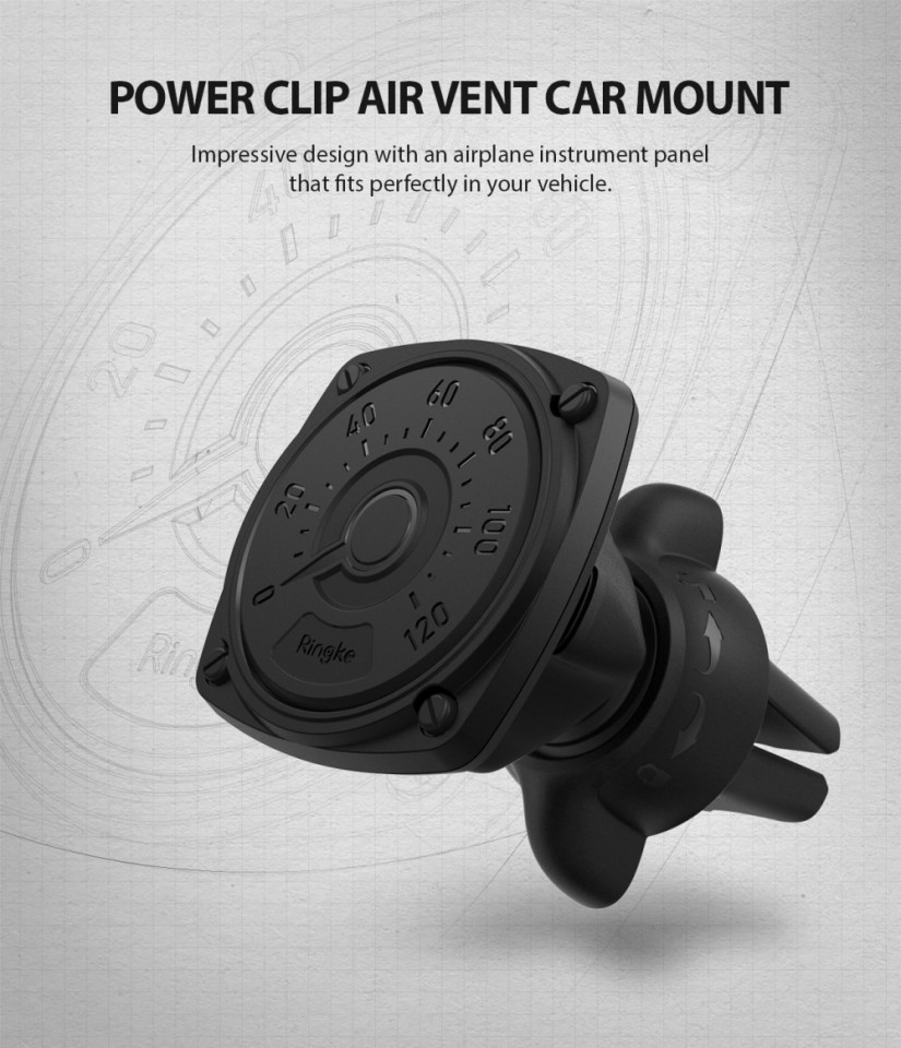 Suport Auto Grila Ventilatie - Ringke Power Evo - Black - 1 | YEO