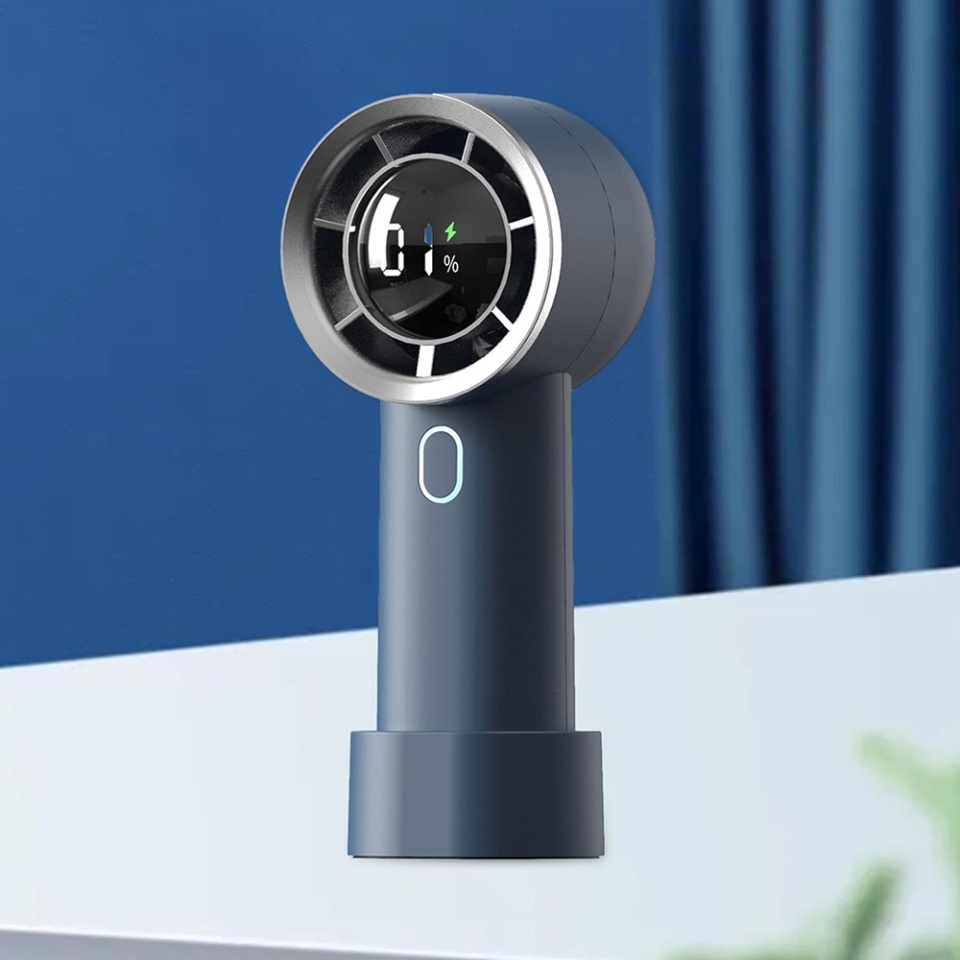 Ventilator Portabil, HX130, USB-C, Compact si Usor, set cu sticker, Albastru - 1 | YEO