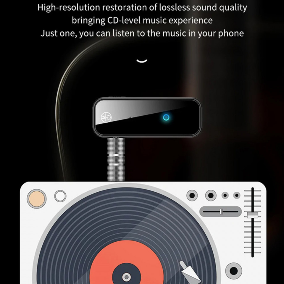 Adaptor Audio Bluetooth la Jack, Yesido (YAU25) - Negru - 1 | YEO