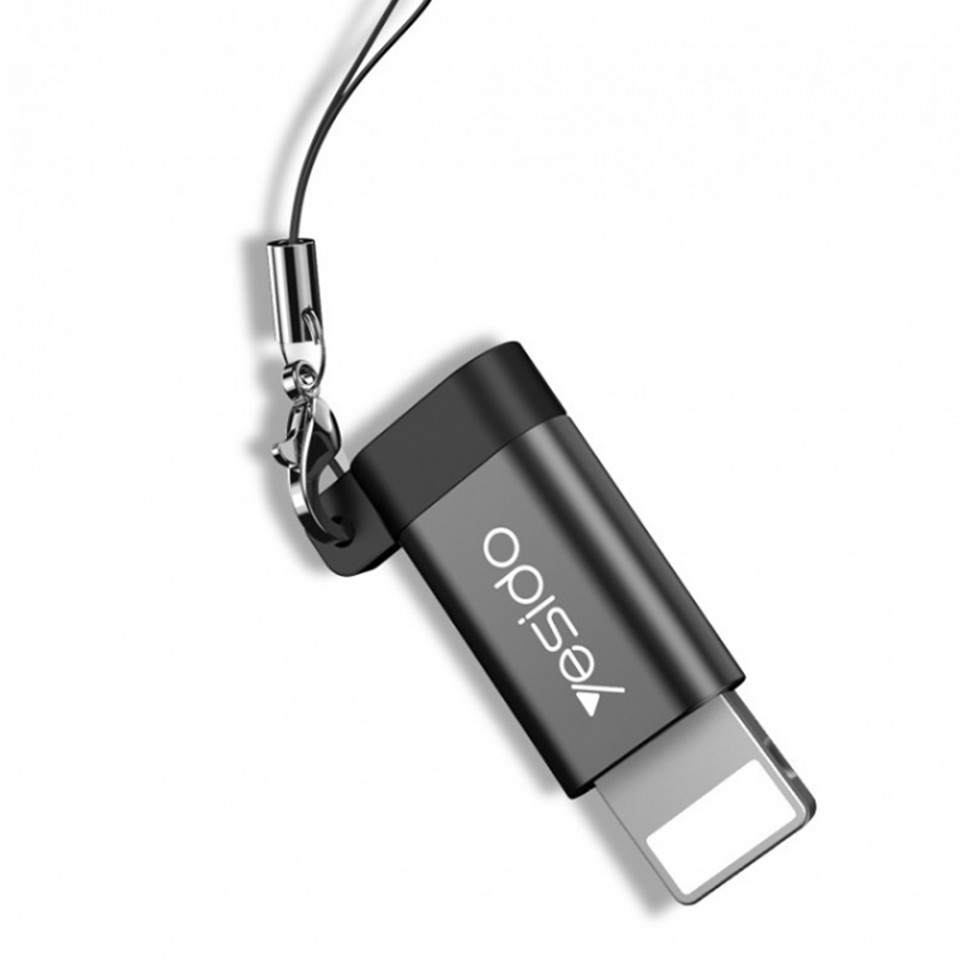 Adaptor Lightning la Micro USB, Plug & Play, 480Mbps, Yesido (GS05) - Negru
