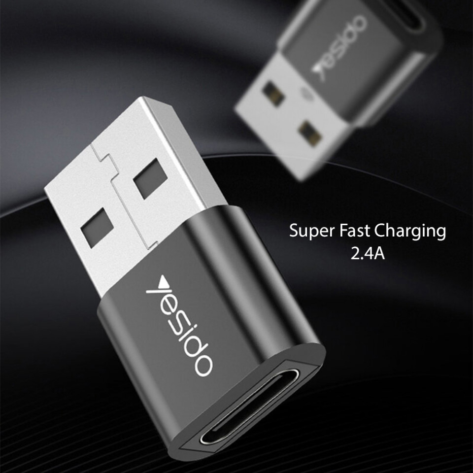 Adaptor OTG USB la Type-C 5Gbps, Yesido (GS09) - Negru - 1 | YEO
