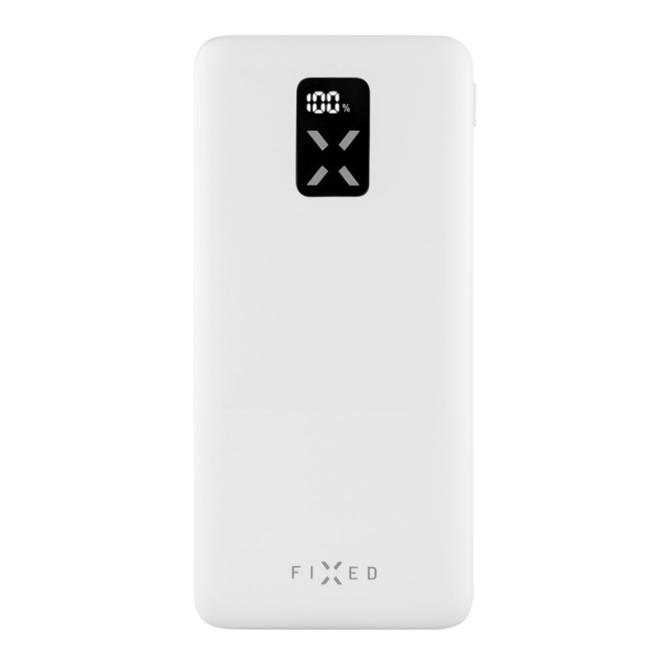 Baterie Externa 10000mAh, 20W Fast Charging, 2x USB + 1x Type-C, Display LCD, Fixed Zen 10 FIXZEN-10, Alb