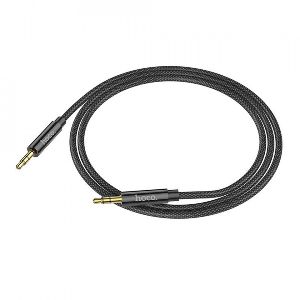 Cablu adaptor audio (UPA19), Jack 3.5mm to Jack 3.5mm, 2m, HOCO - Negru - 1 | YEO
