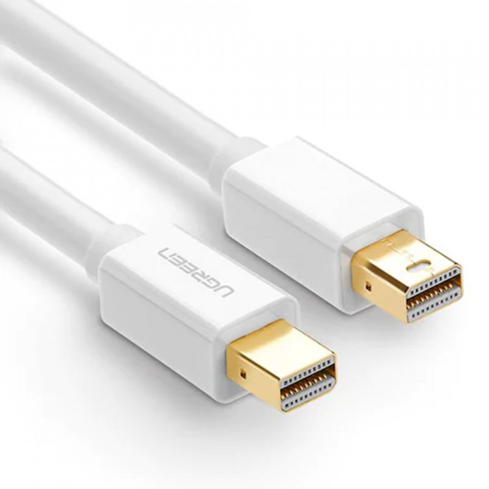 Cablu video (10429) Mini DP tata la Mini DP tala, suport 4k@60Hz, Thunderbolt 2 si Mirror Mode, 2m, Ugreen - Alb