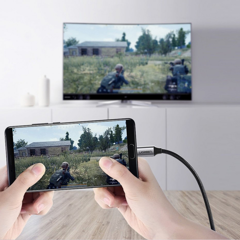 Cablu Video Type-C la HDMI 4K@60Hz, 1.5m, Ugreen - Negru/ Gri - 3 | YEO