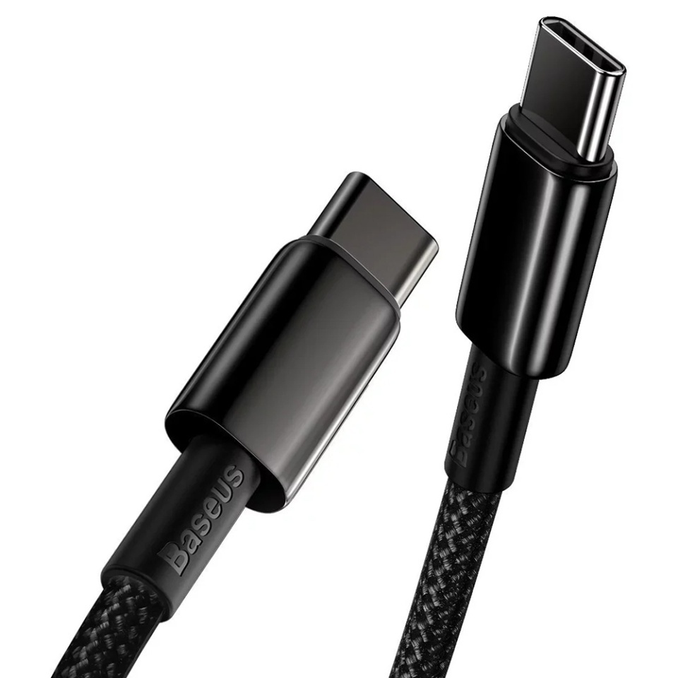 Cablue de Date Type-C la Type-C 100W, Fast Charging, 2m, Baseus Tungsten Gold, Negru - 2 | YEO